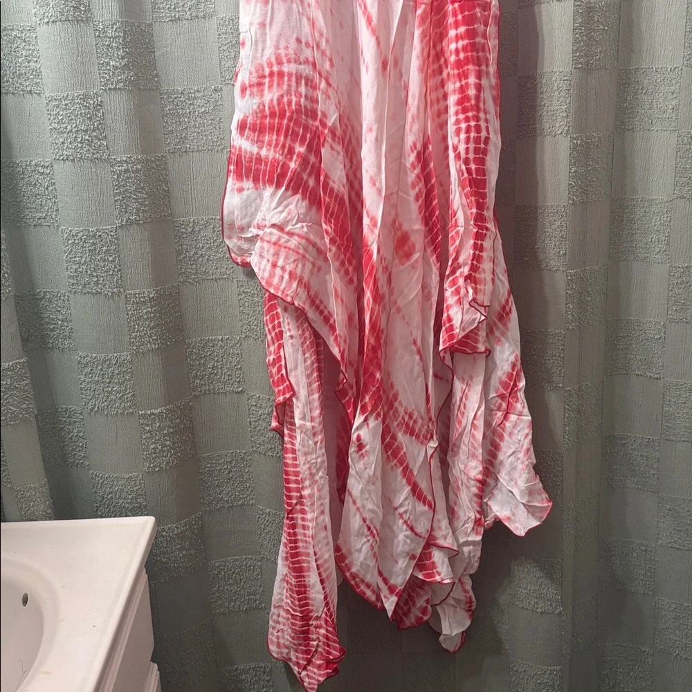 Michael kors Red and White Tie-Dye Flowy Slip Dress - Picture 10 of 11